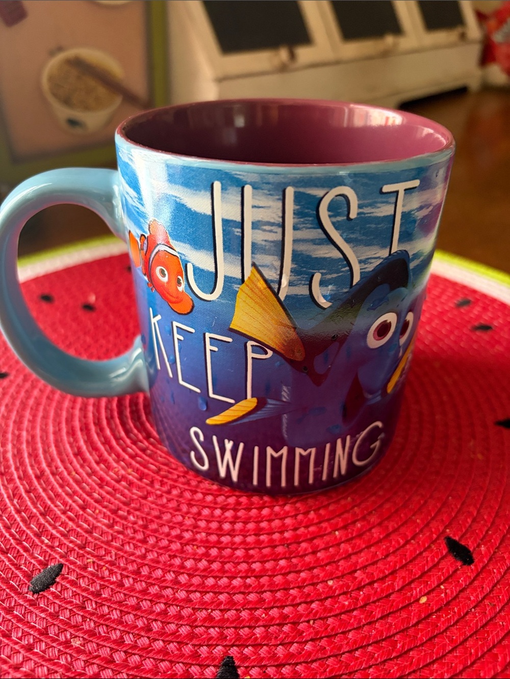 Disney Finding Dory Ceramic Mug - Teal Interior with Beige Rim